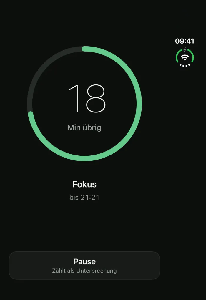 Fokusrunde auf dem Außendisplay des iPhone Duo