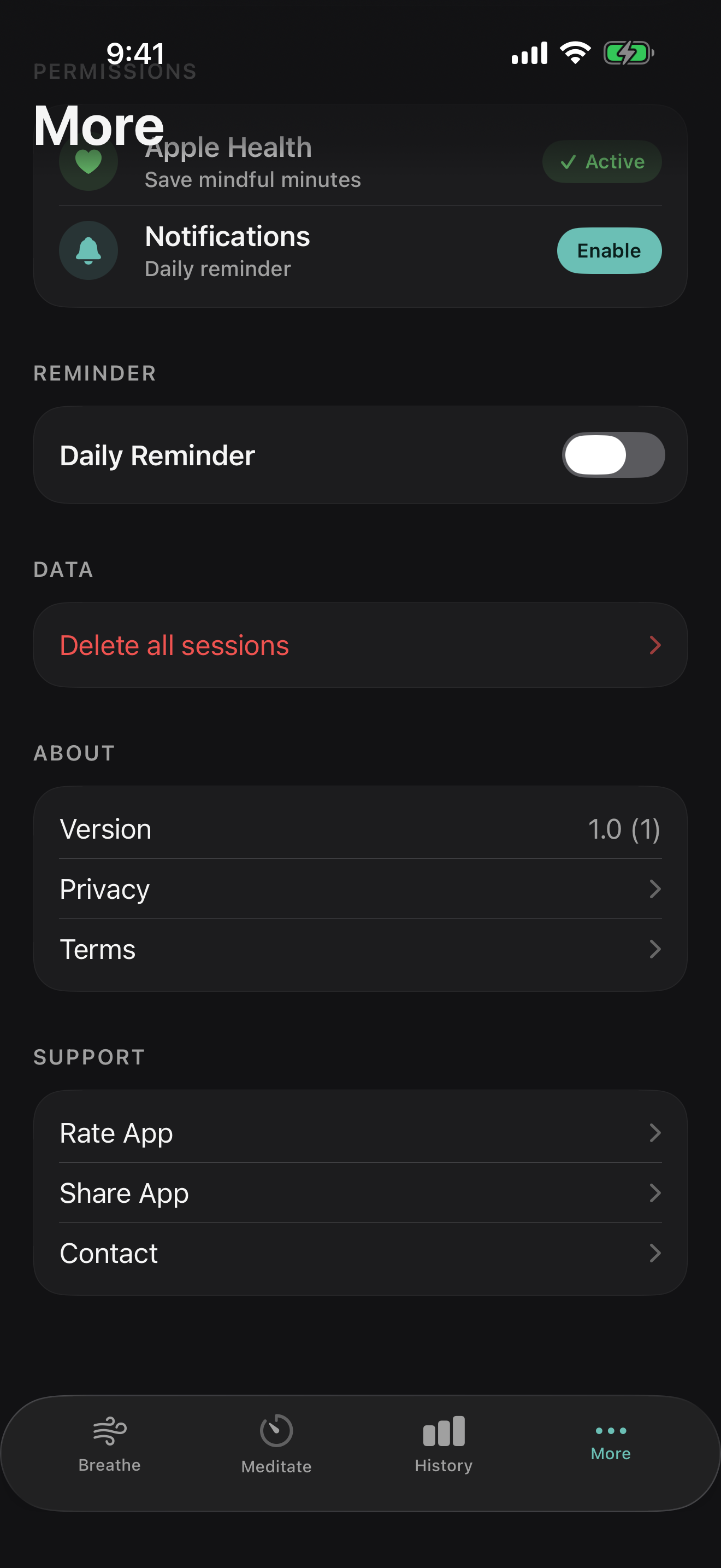 Settings and HealthKit in Sylph