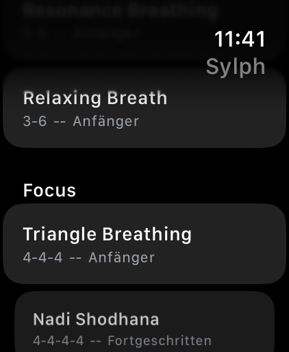 Techniken auf Apple Watch