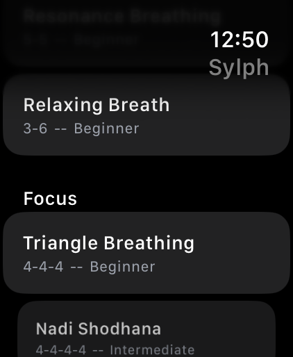 Techniken auf Apple Watch